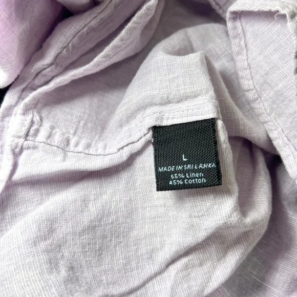 Marc Anthony Lavender Linen Blend Button Down Mens L Slim Fit Long Sleeve Shirt - Picture 9 of 12